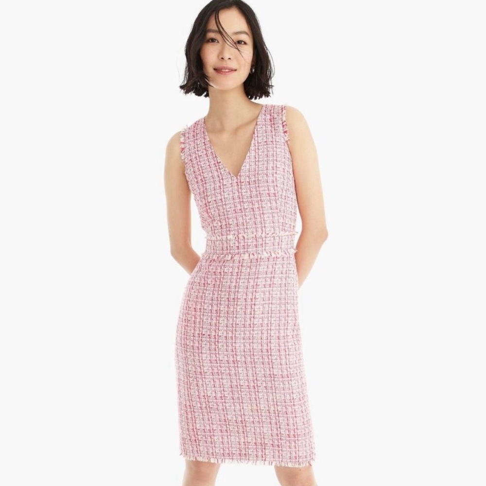 J. Crew Pink Tweed Dress